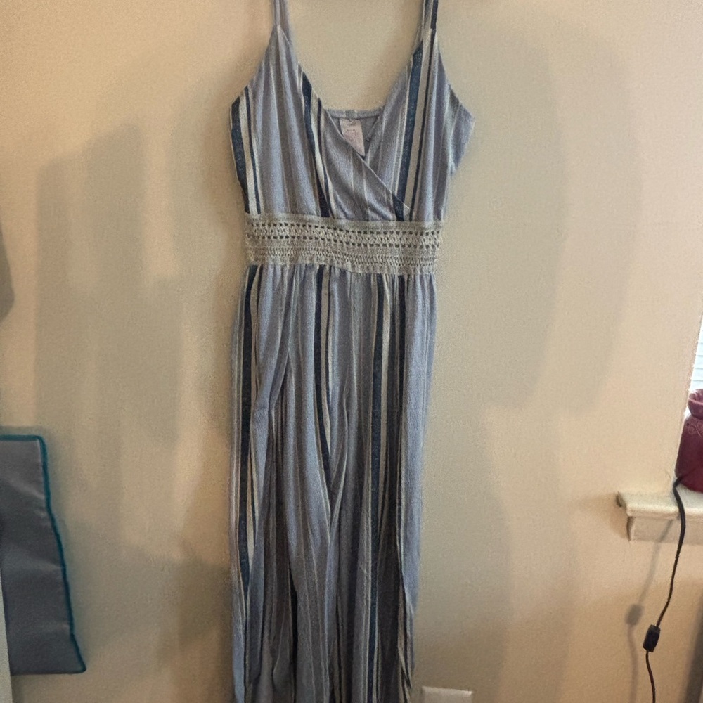 No Boundaries Blue Straight Leg Jumpsuit Casual